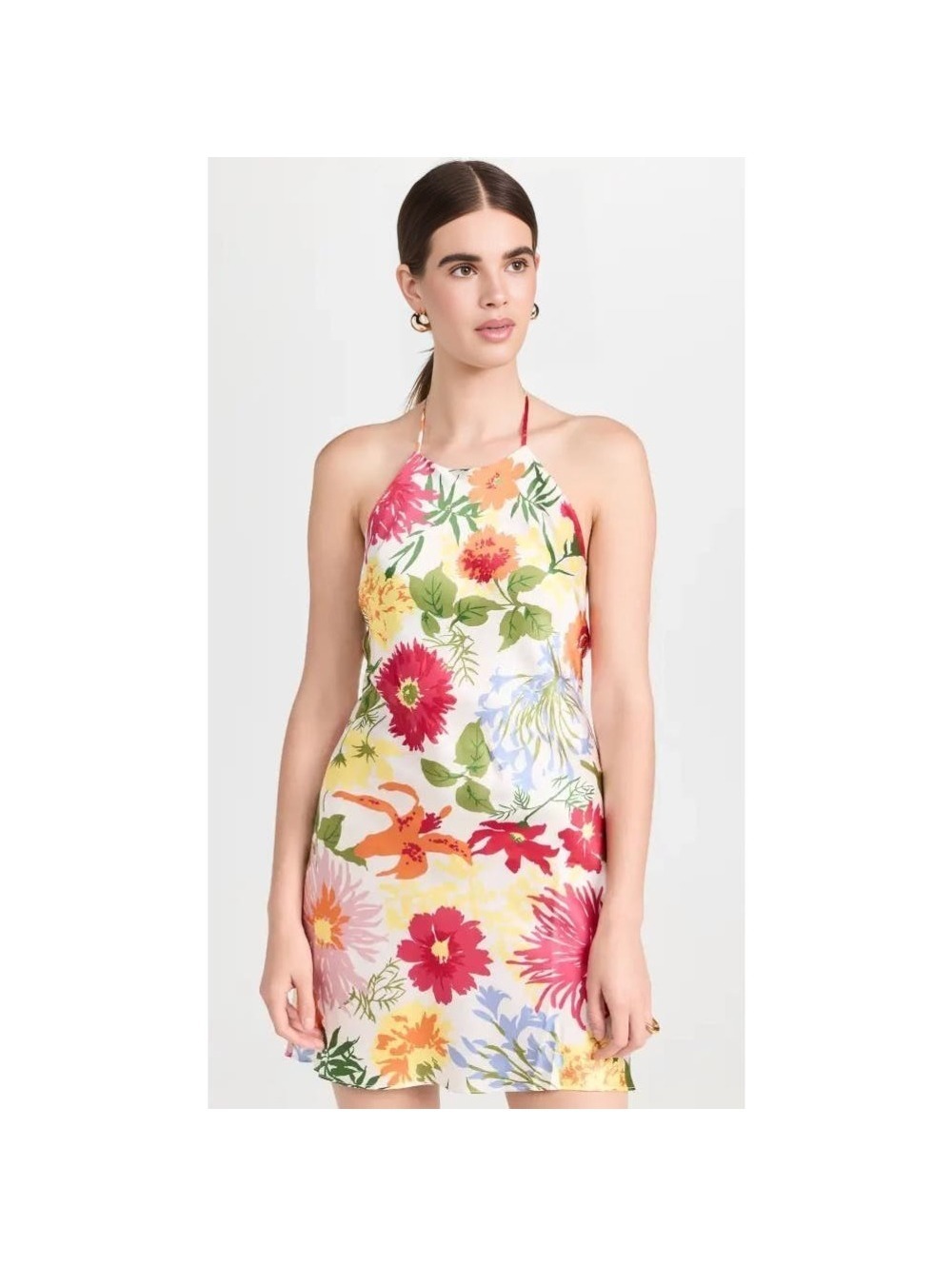 Reformation Jennis Silk Mini Dress Fabrizia Floral Halter Medium